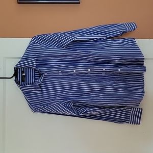 Jones New York Blue And White Stripped Button Down, long sleeves